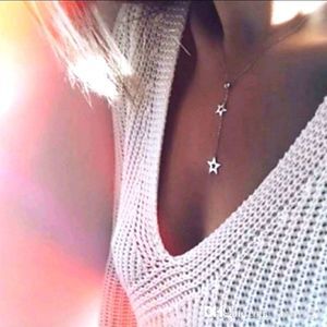 Beautiful Star Pendant Silver Necklace NIP